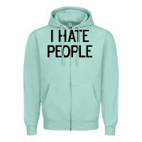 Seafoam i hate people Zipper Hoodie - artisFamous