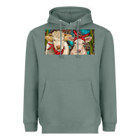 Sage Charolais bull and calf Heavyweight Hoodie - RanaPortraitStore