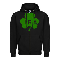 Black ira irish lucky shamrock st patrick's day Zipper Hoodie - artisFamous