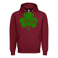 Burgundy ira irish lucky shamrock st patrick's day Zipper Hoodie - artisFamous