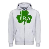 Heather Grey ira irish lucky shamrock st patrick's day Zipper Hoodie - artisFamous