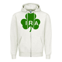 Oatmeal Heather ira irish lucky shamrock st patrick's day Zipper Hoodie - artisFamous
