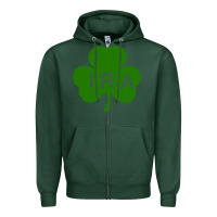 Sports Green ira irish lucky shamrock st patrick's day Zipper Hoodie - artisFamous