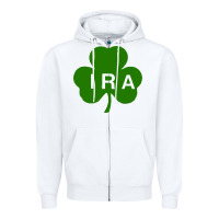White ira irish lucky shamrock st patrick's day Zipper Hoodie - artisFamous