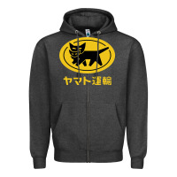 Charcoal Heather yamato transfer transport Zipper Hoodie - artisFamous