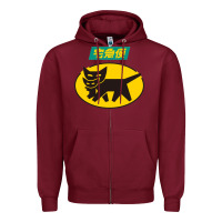 Burgundy yamato transfer transport Zipper Hoodie - artisFamous