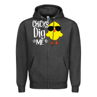 Charcoal Heather kids chick dig me Zipper Hoodie - artisFamous