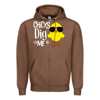 Chestnut kids chick dig me Zipper Hoodie - artisFamous