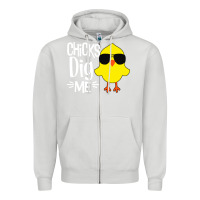 Dove Grey kids chick dig me Zipper Hoodie - artisFamous
