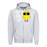 Heather Grey kids chick dig me Zipper Hoodie - artisFamous