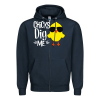 Navy kids chick dig me Zipper Hoodie - artisFamous