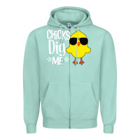 Seafoam kids chick dig me Zipper Hoodie - artisFamous