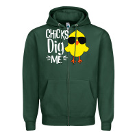 Sports Green kids chick dig me Zipper Hoodie - artisFamous