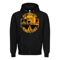 Black pittsburgh pennsylvania Zipper Hoodie - artisFamous