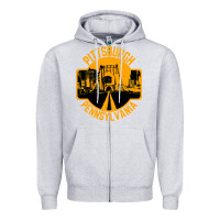 Heather Grey pittsburgh pennsylvania Zipper Hoodie - artisFamous