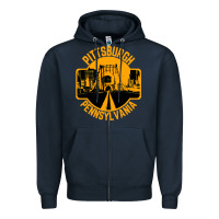 Navy pittsburgh pennsylvania Zipper Hoodie - artisFamous