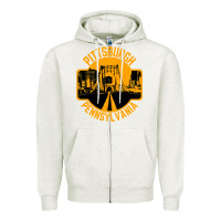 Oatmeal Heather pittsburgh pennsylvania Zipper Hoodie - artisFamous