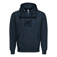 Navy pro vaccination Zipper Hoodie - artisFamous