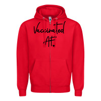 Red pro vaccination Zipper Hoodie - artisFamous