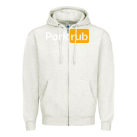 Oatmeal Heather pork rub Zipper Hoodie - artisFamous