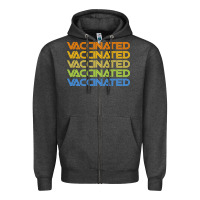 Charcoal Heather vaccinated retro Zipper Hoodie - artisFamous