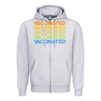 Heather Grey vaccinated retro Zipper Hoodie - artisFamous