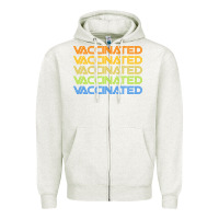 Oatmeal Heather vaccinated retro Zipper Hoodie - artisFamous