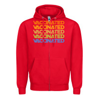 Red vaccinated retro Zipper Hoodie - artisFamous