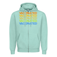 Seafoam vaccinated retro Zipper Hoodie - artisFamous