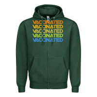 Sports Green vaccinated retro Zipper Hoodie - artisFamous