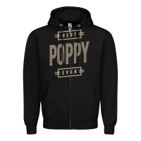 Black Mens Best Poppy Ever | Poppy Gift Zipper Hoodie - artisFamous