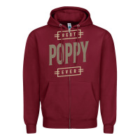 Burgundy Mens Best Poppy Ever | Poppy Gift Zipper Hoodie - artisFamous