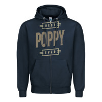 Navy Mens Best Poppy Ever | Poppy Gift Zipper Hoodie - artisFamous