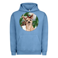 Pigment Pebble Blue Chihuahua And Farm Urban Hoodie - RanaPortraitStore