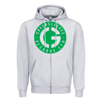 Heather Grey Greensleeves Records Zipper Hoodie - artisFamous