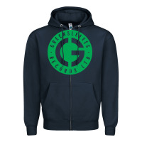 Navy Greensleeves Records Zipper Hoodie - artisFamous