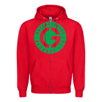 Red Greensleeves Records Zipper Hoodie - artisFamous