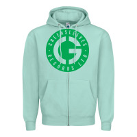 Seafoam Greensleeves Records Zipper Hoodie - artisFamous