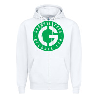 White Greensleeves Records Zipper Hoodie - artisFamous