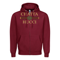 Burgundy chatta hucci Zipper Hoodie - artisFamous