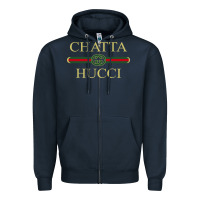 Navy chatta hucci Zipper Hoodie - artisFamous