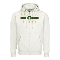 Oatmeal Heather chatta hucci Zipper Hoodie - artisFamous