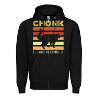 Black chonk cat funny cat meme cat dad cat mom Zipper Hoodie - artisFamous