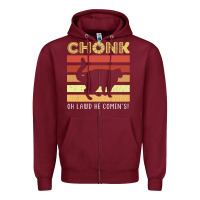 Burgundy chonk cat funny cat meme cat dad cat mom Zipper Hoodie - artisFamous