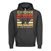 Charcoal Heather chonk cat funny cat meme cat dad cat mom Zipper Hoodie - artisFamous