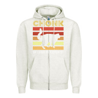 Oatmeal Heather chonk cat funny cat meme cat dad cat mom Zipper Hoodie - artisFamous