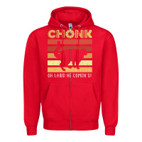 Red chonk cat funny cat meme cat dad cat mom Zipper Hoodie - artisFamous