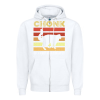 White chonk cat funny cat meme cat dad cat mom Zipper Hoodie - artisFamous