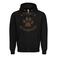 Black future veterinarian Zipper Hoodie - artisFamous