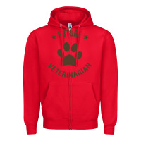 Red future veterinarian Zipper Hoodie - artisFamous